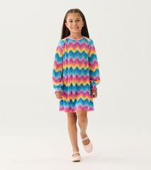 Girls Girls Rainbow Wave Pleated A-Line Dress | Hatley Dresses