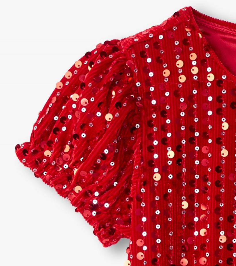 Girls Girls Red Sequins Velvet Dress | Hatley Dresses