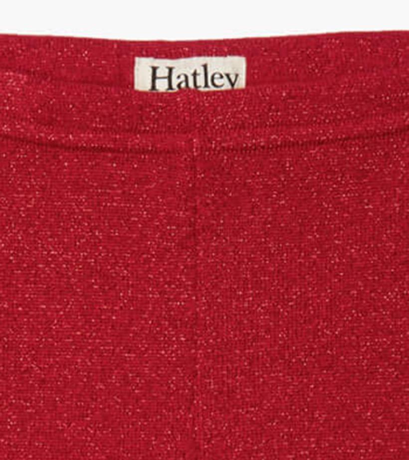 Girls Girls Red Shimmer Knit Leggings | Hatley Bottoms