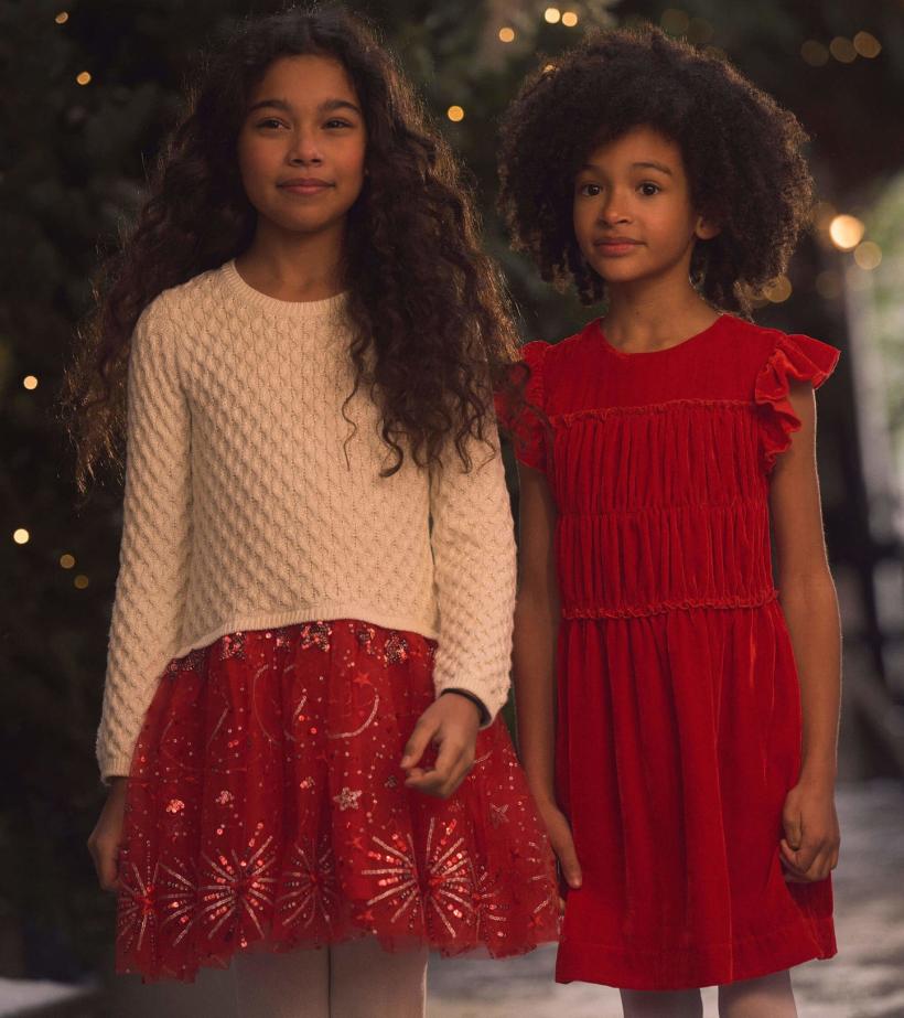 Girls Girls Red Velvet Smocked Panel Dress | Hatley Dresses