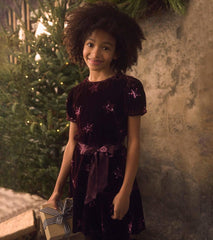 Girls Girls Sequin Stars Velvet Dress | Hatley Dresses