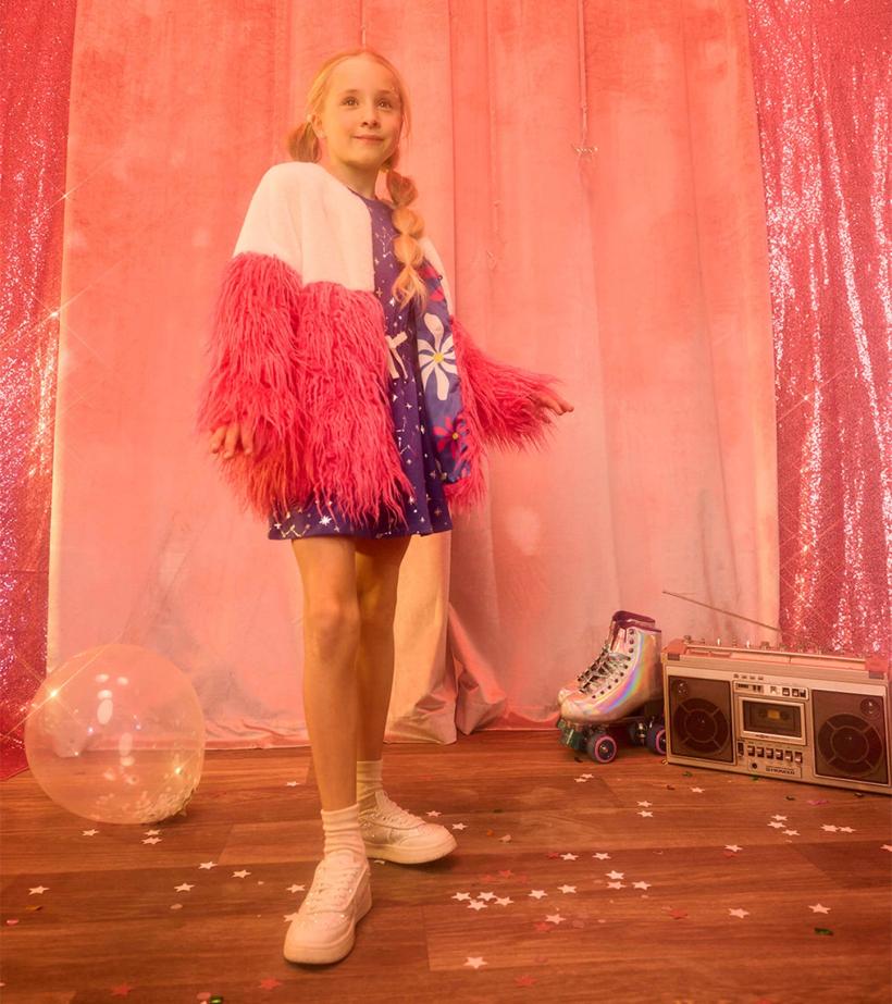 Girls Girls Sheer Pink Faux Fur Jacket | Hatley Sweaters