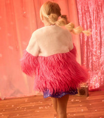 Girls Girls Sheer Pink Faux Fur Jacket | Hatley Sweaters