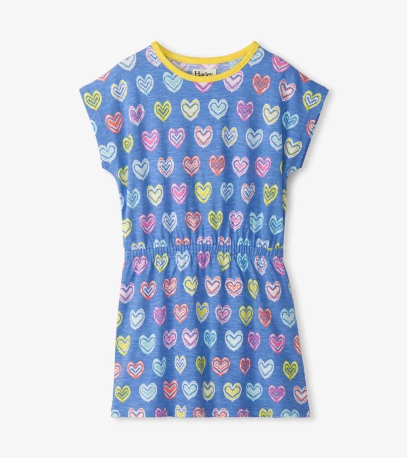 Girls Girls Shibori Hearts Relaxed Dress | Hatley Dresses