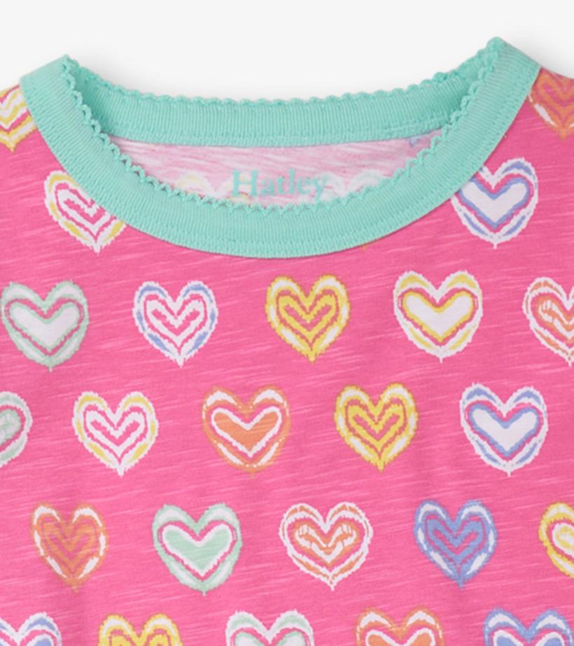 Girls Girls Shibori Hearts Short Pajama Set | Hatley Sleepwear