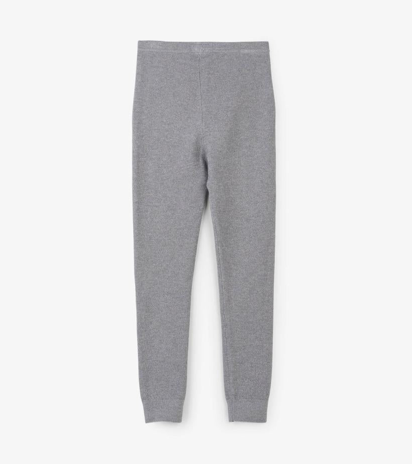 Girls Girls Silver Shimmer Cable Knit Leggings | Hatley Bottoms