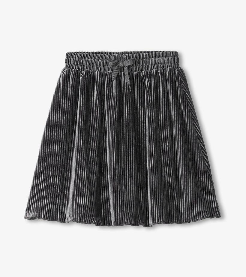 Girls Girls Silver Shine Pleated Velour Skirt | Hatley Bottoms