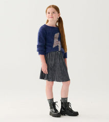 Girls Girls Silver Shine Pleated Velour Skirt | Hatley Bottoms