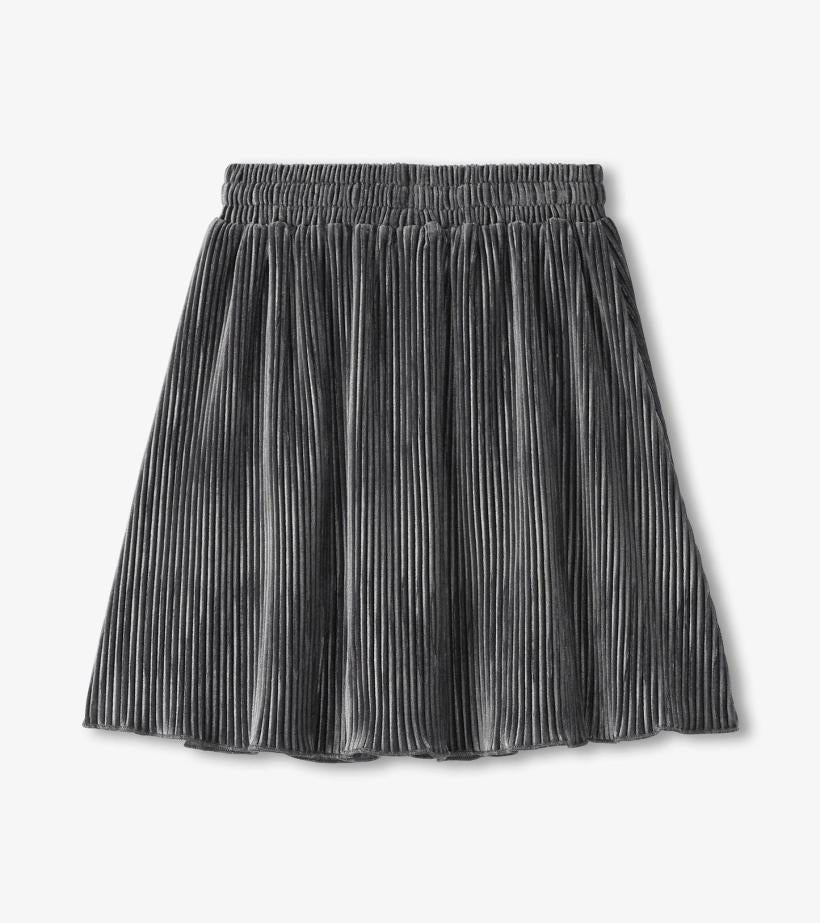 Girls Girls Silver Shine Pleated Velour Skirt | Hatley Bottoms