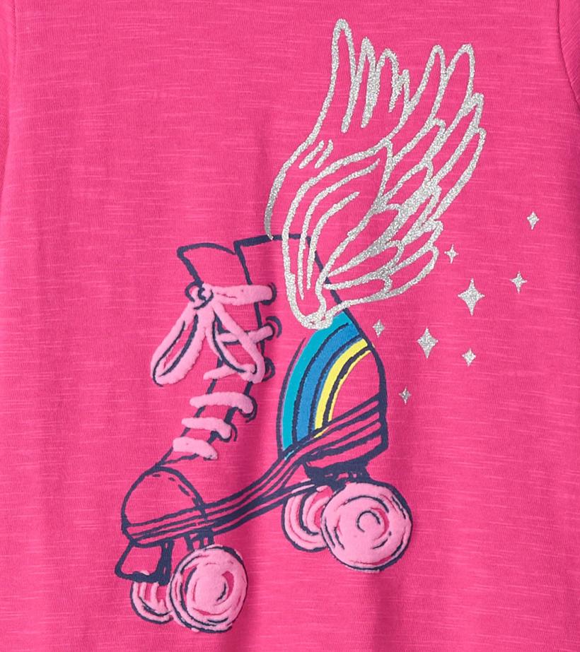 Girls Girls Skater Wings Long Sleeve Graphic Tee | Hatley Tops