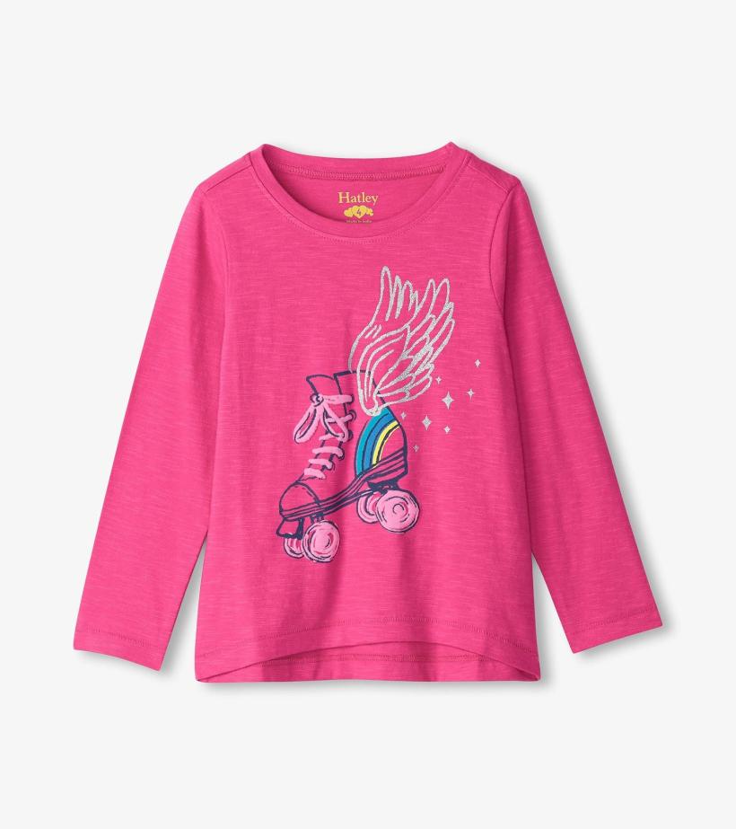 Girls Girls Skater Wings Long Sleeve Graphic Tee | Hatley Tops