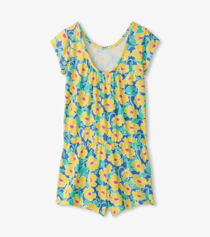 Girls Girls Sleepy Poppies Faux Romper | Hatley Rompers