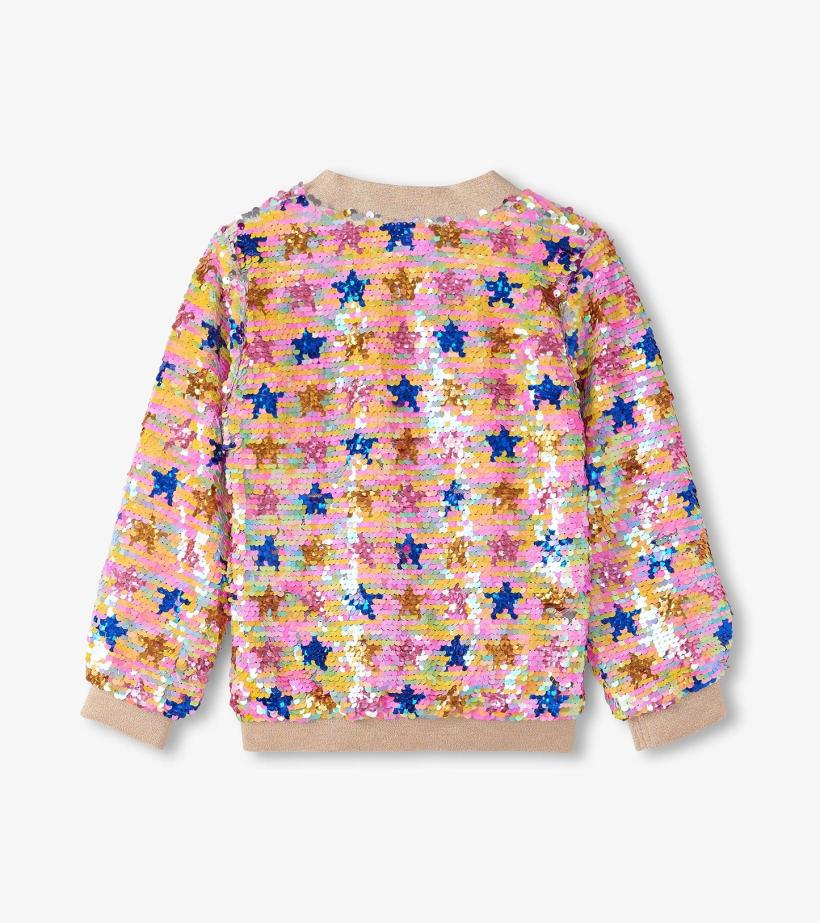 Girls Girls Star Party Sequined Bomber Jacket | Hatley Sweaters