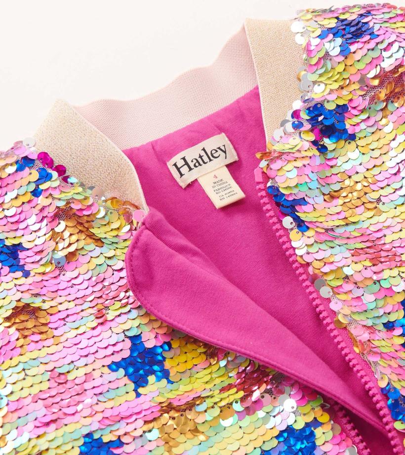 Girls Girls Star Party Sequined Bomber Jacket | Hatley Sweaters