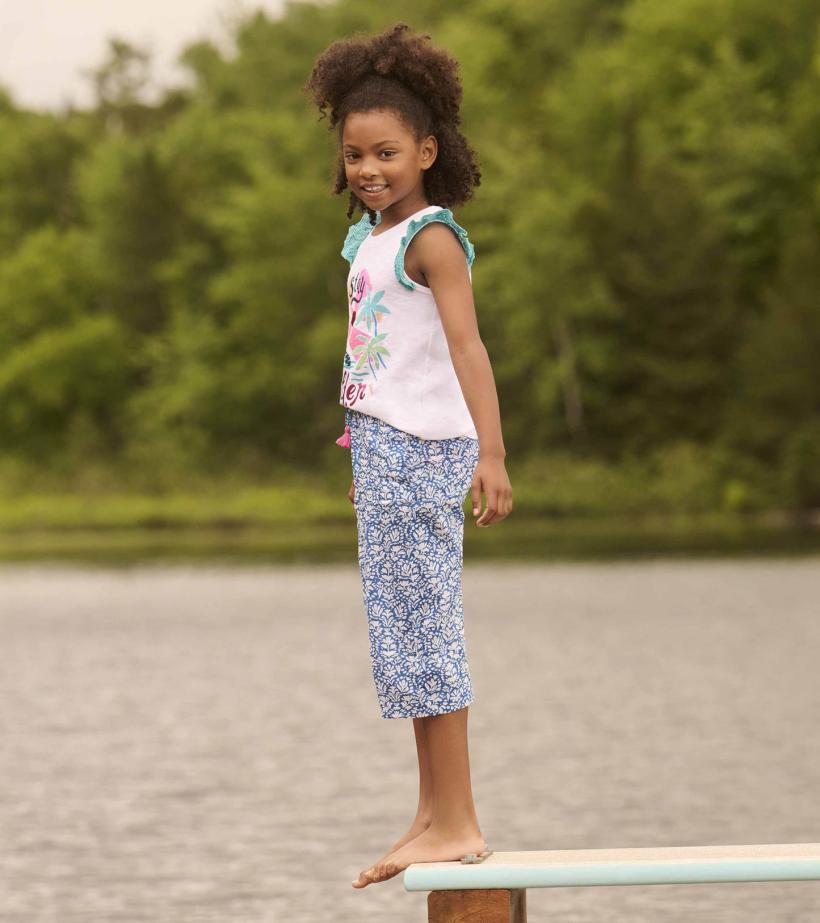 Girls Girls Stay Golden Ruffle Sleeve Tank Top | Hatley Tops