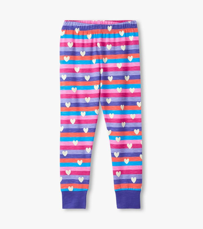 Girls Girls Stripes &amp; Hearts Pajama Set | Hatley Sleepwear