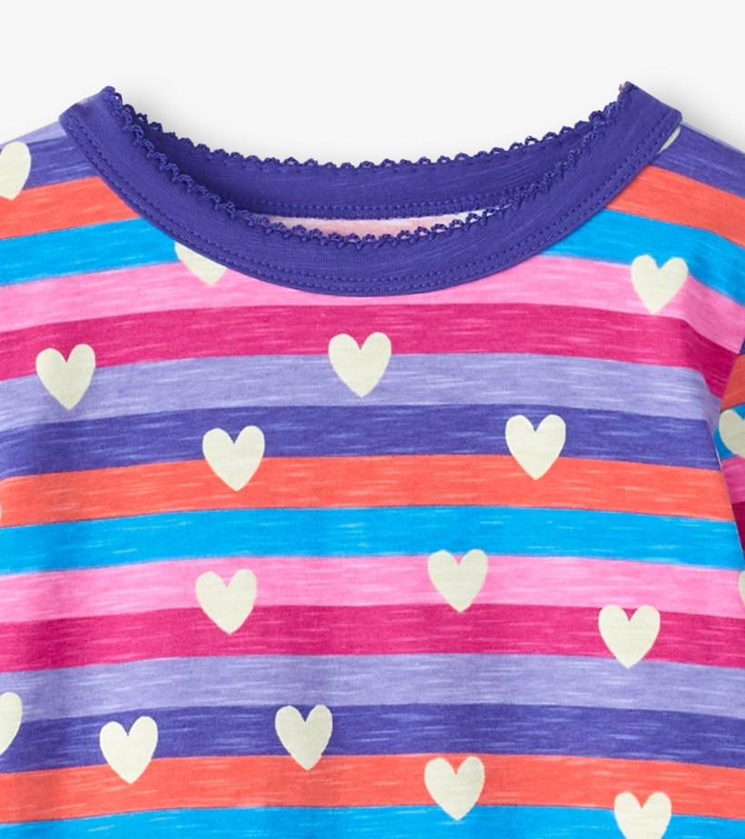 Girls Girls Stripes &amp; Hearts Pajama Set | Hatley Sleepwear