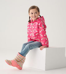 Girls Girls Summer Rainbow Zip-Up Lightweight Rain Jacket | Hatley Rainwear