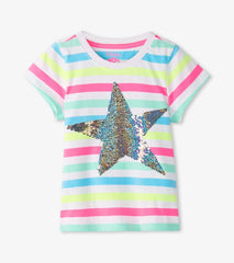 Girls Girls Summer Sea Stripes Graphic Tee | Hatley Tops