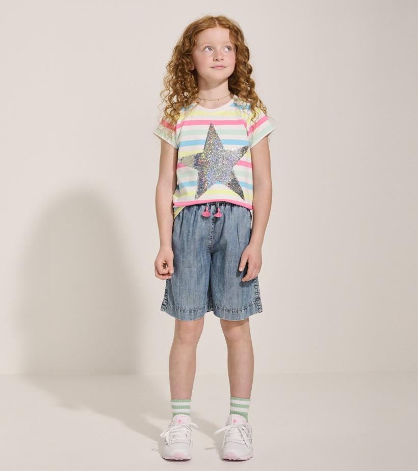 Girls Girls Summer Sea Stripes Graphic Tee | Hatley Tops