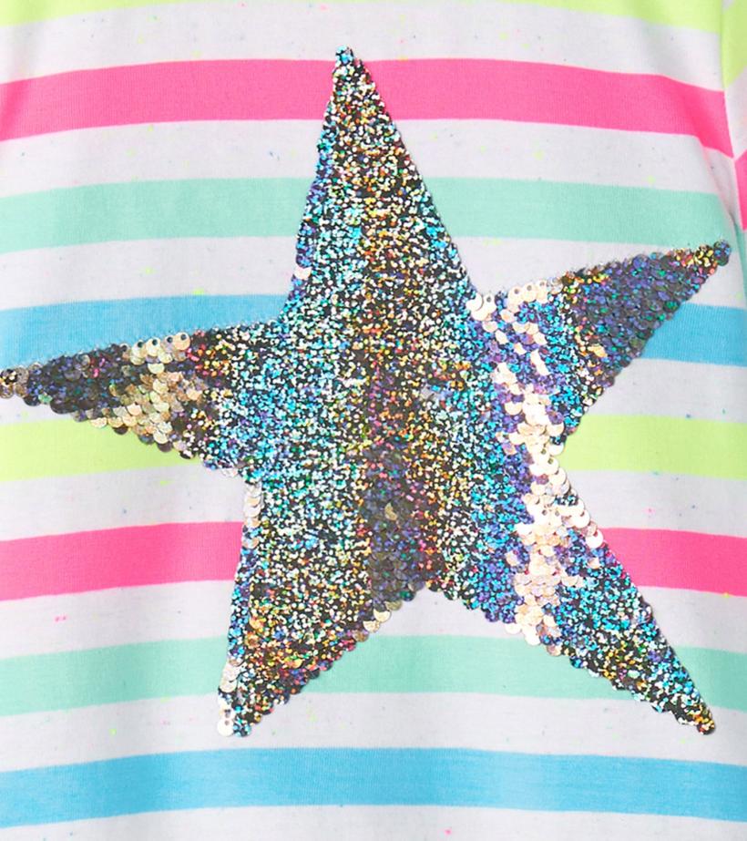 Girls Girls Summer Sea Stripes Graphic Tee | Hatley Tops
