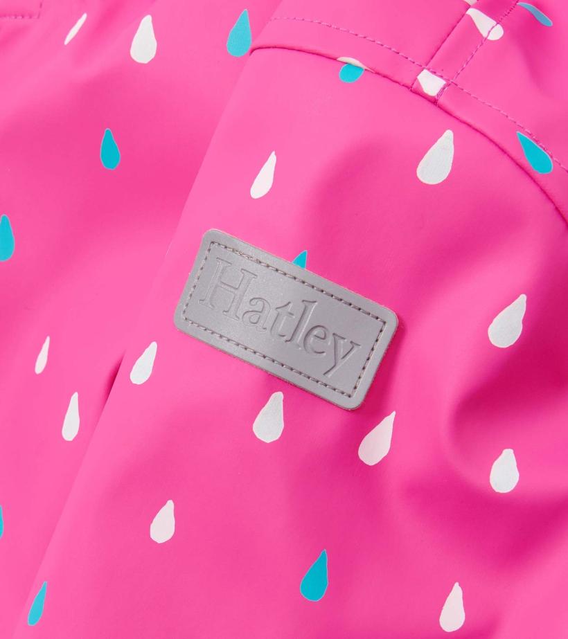 Girls Girls Tiny Dots Sherpa Lined Button-Up Rain Jacket | Hatley Rainwear