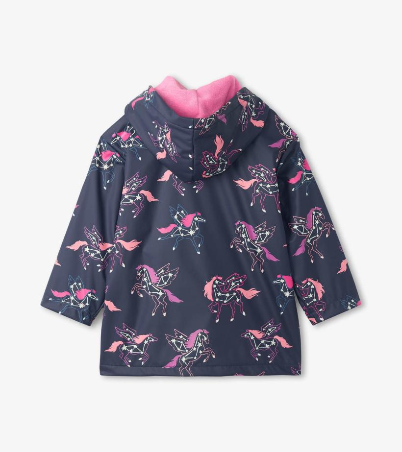 Girls Girls Unicorn Constellations Colour Changing Button-Up Rain Jacket | Hatley Rainwear