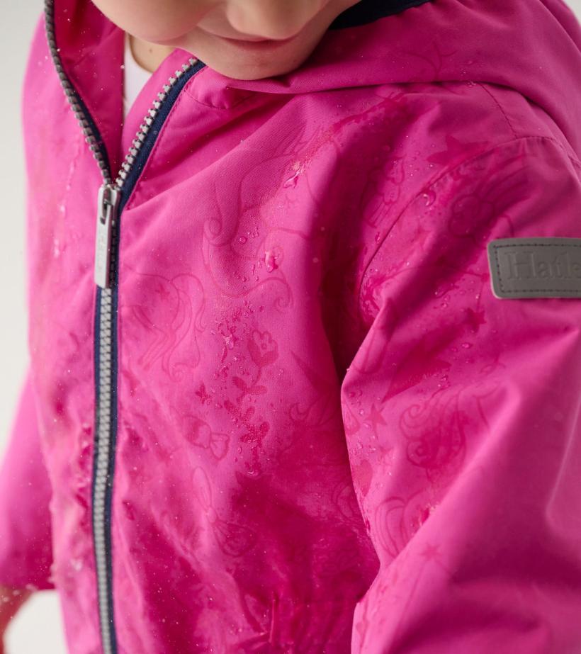 Girls Girls Unicorn Doodle Zip-Up Lightweight Rain Jacket | Hatley Rainwear