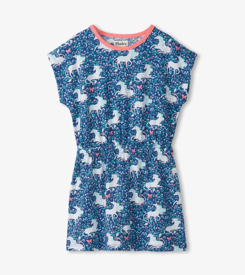 Girls Girls Unicorn Garden Relaxed Dress | Hatley Dresses