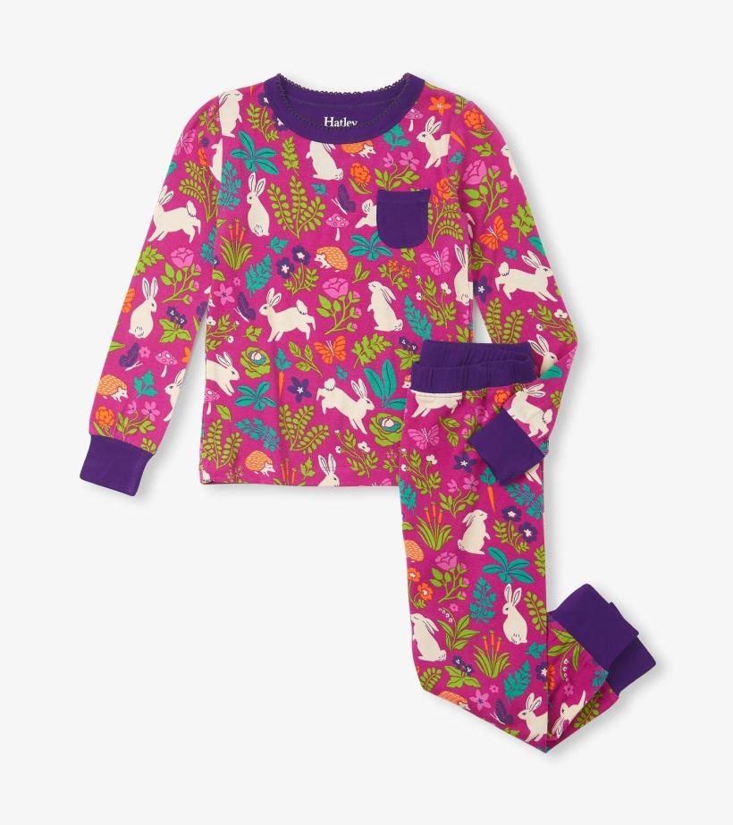 Girls Girls Wild Bunnies Bamboo Pajama Set | Hatley Sleepwear