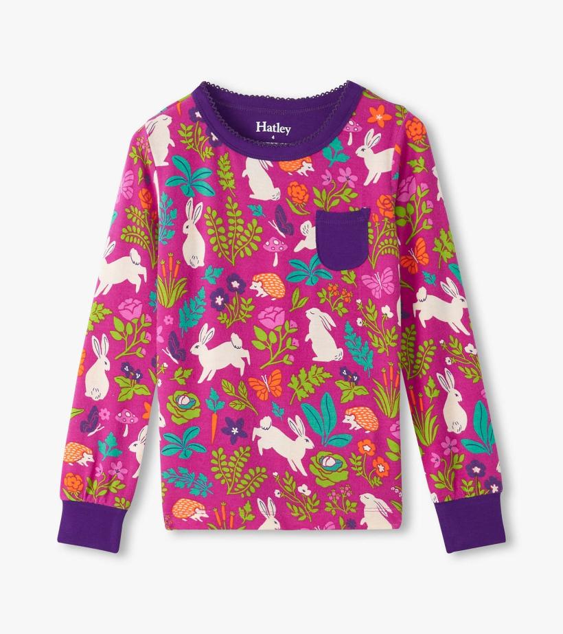 Girls Girls Wild Bunnies Bamboo Pajama Set | Hatley Sleepwear