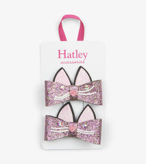Girls Glitter Kitties Hair Clips | Hatley Accessories