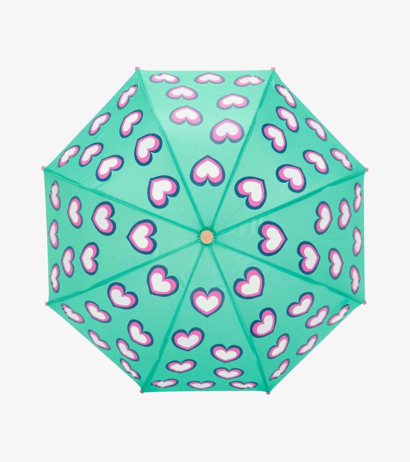 Girls Hearts Colour Changing Umbrella | Hatley Rainwear