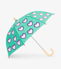 Girls Hearts Colour Changing Umbrella | Hatley Rainwear