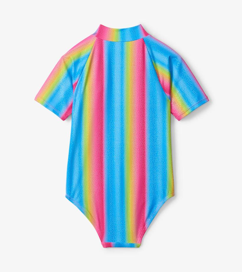 Girls Jelly Bean Rainbow Rashguard One Piece | Hatley Swimwear
