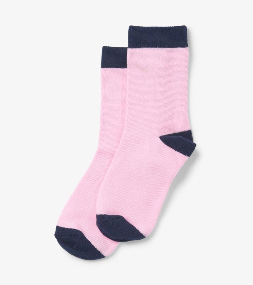 Girls Pink &amp; Navy Crew Socks | Hatley Footwear
