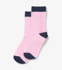 Girls Pink &amp; Navy Crew Socks | Hatley Footwear
