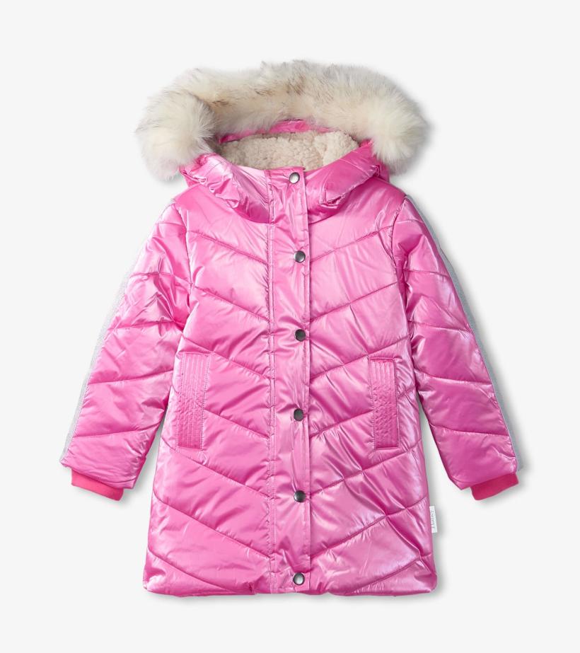 Girls Pink Star Puffer Jacket | Hatley Outerwear