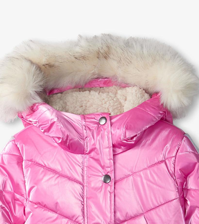 Girls Pink Star Puffer Jacket | Hatley Outerwear