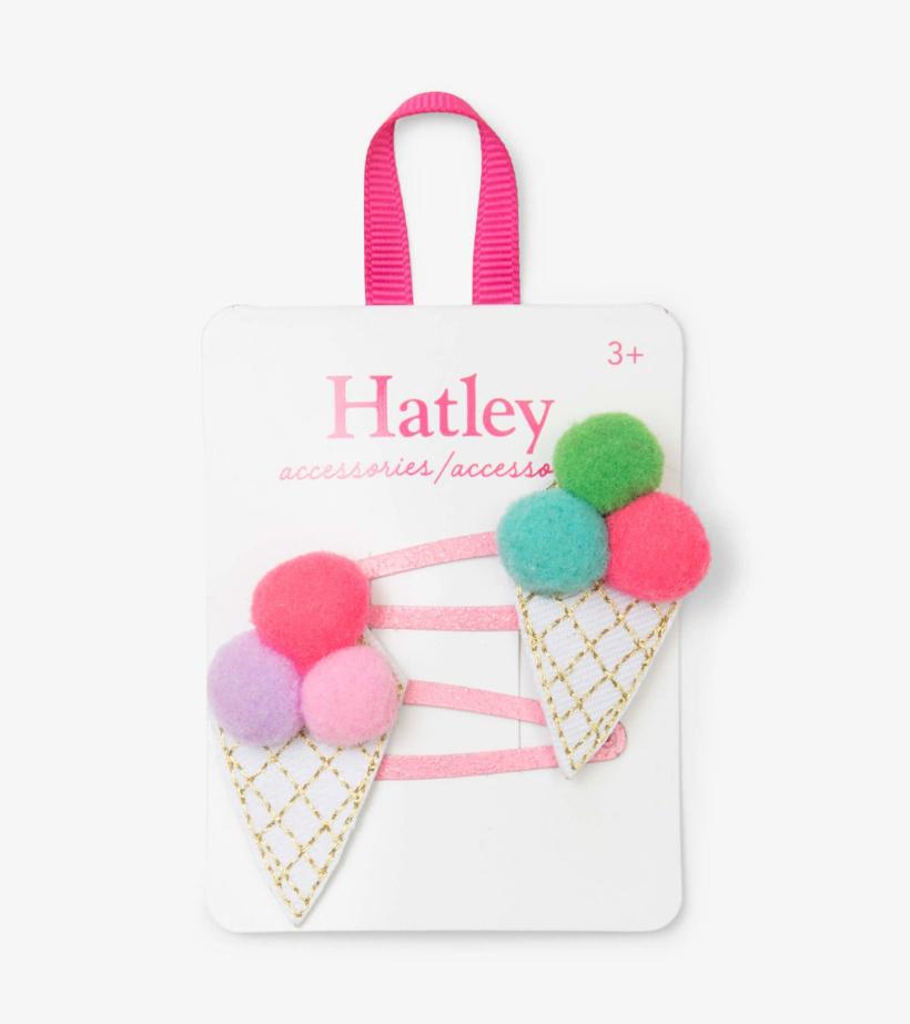 Girls Pom Pom Cones Snap Clips | Hatley Accessories