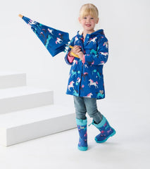 Girls Prancing Horses Sherpa Lined Rain Boots | Hatley Rainwear
