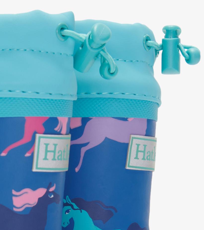 Girls Prancing Horses Sherpa Lined Rain Boots | Hatley Rainwear