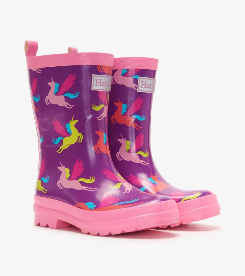 Girls Pretty Unicorn Shiny Rain Boots | Hatley Rainwear
