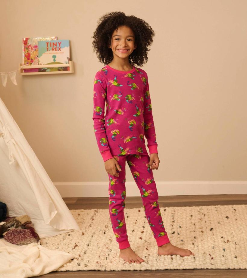 Girls Rainbow Dragons Organic Cotton Pajama Set | Hatley Sleepwear