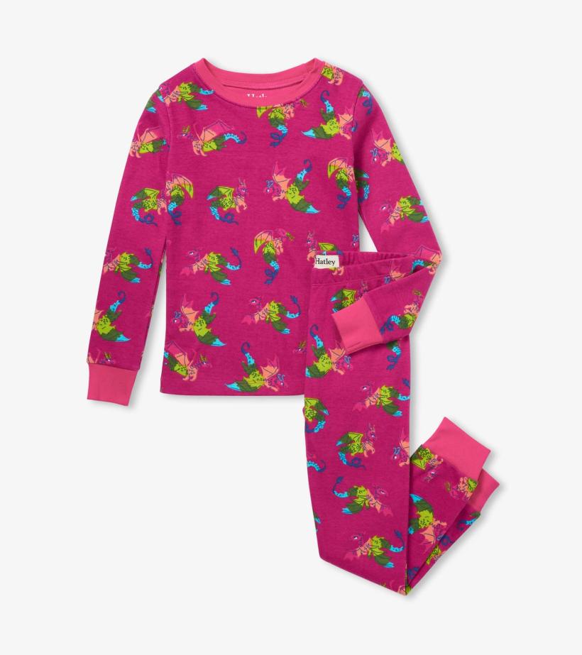 Girls Rainbow Dragons Organic Cotton Pajama Set | Hatley Sleepwear
