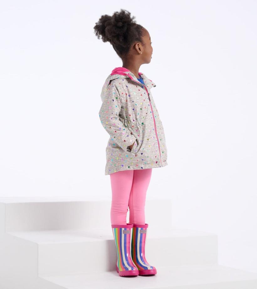 Girls Rainbow Stripes Shiny Rain Boots | Hatley Rainwear