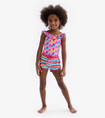 Girls Rainbow Stripes Swim Shorts | Hatley Swimwear