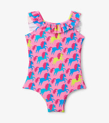 Girls Rock Star Unicorn Ruffle Sleeve Swimsuit | Hatley Swimwear