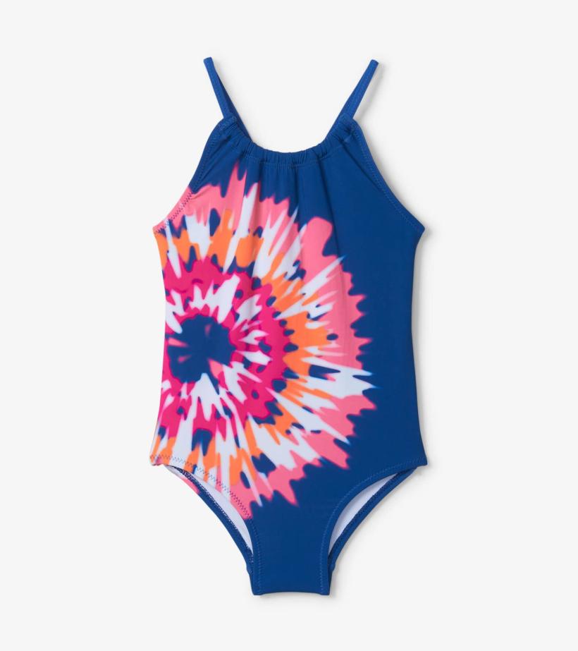 Girls Shibori Tie Dye Gather Front Swimsuit | Hatley Swimwear