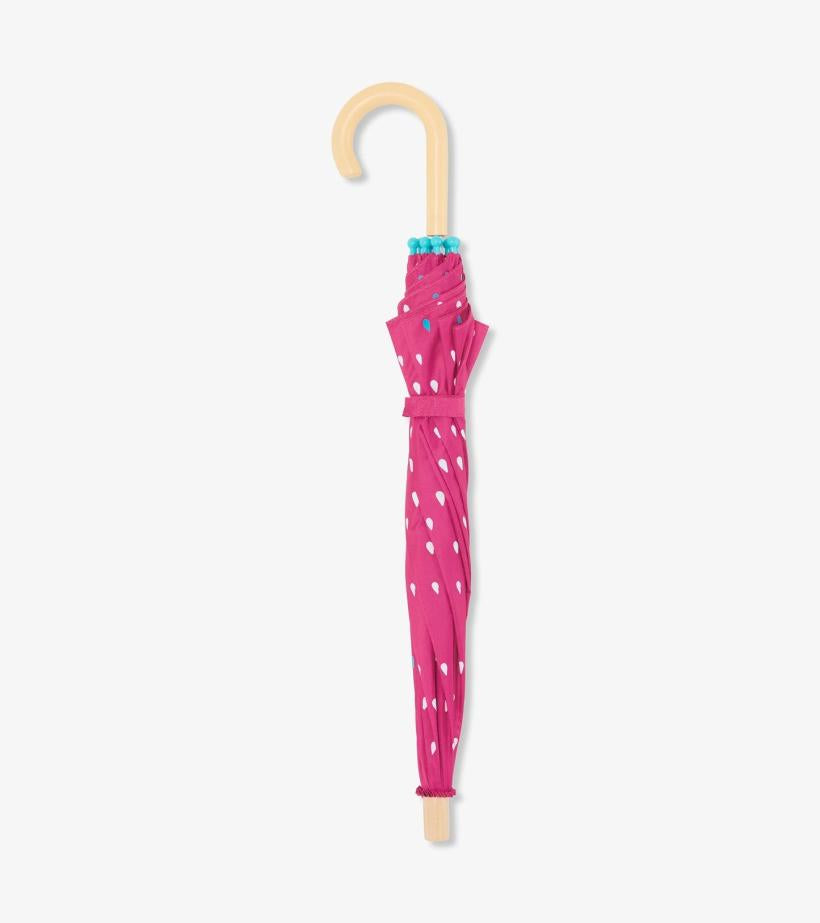 Girls Tiny Drops Colour Changing Umbrella | Hatley Rainwear